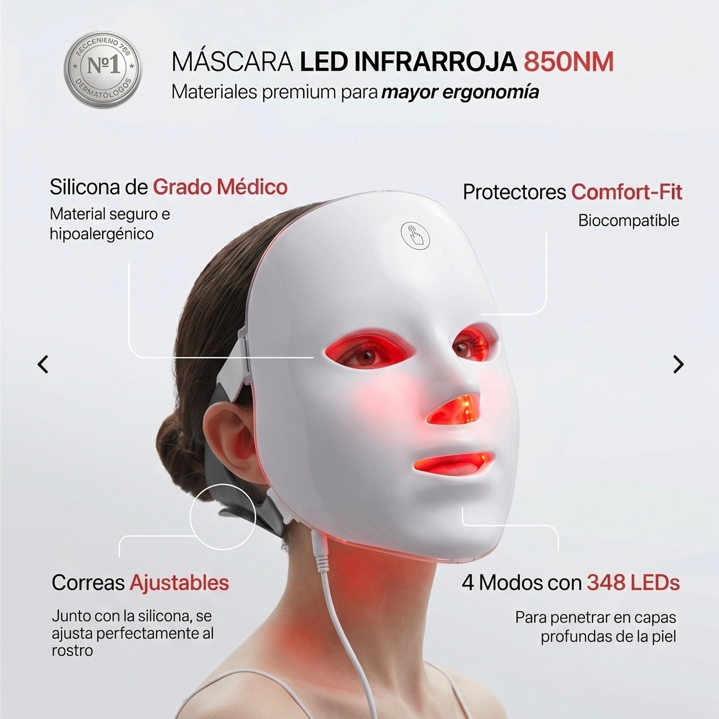 Máscara facial LED